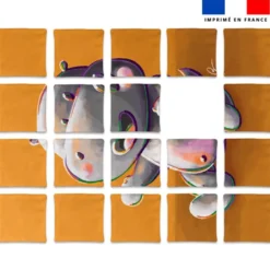 Patron imprimé pour jeu de puzzle 2 en 1 motif hippo et hyène - Création Stillistic
