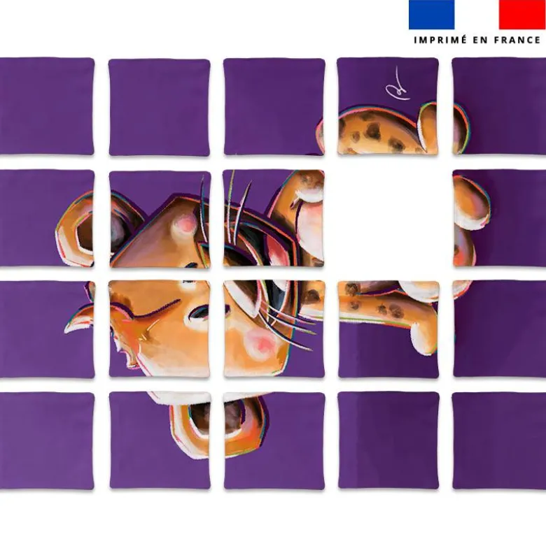 Patron imprimé pour jeu de puzzle 2 en 1 motif hippo et hyène - Création Stillistic