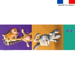 Patron imprimé pour jeu de puzzle 2 en 1 motif girafe et lapin - Création Stillistic