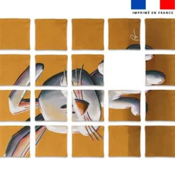 Patron imprimé pour jeu de puzzle 2 en 1 motif girafe et lapin - Création Stillistic