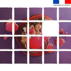 Patron imprimé pour jeu de puzzle 2 en 1 motif loutre cœurs et girafe - Création Stillistic