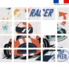 Patron imprimé pour jeu de puzzle 2 en 1 motif course de voitures