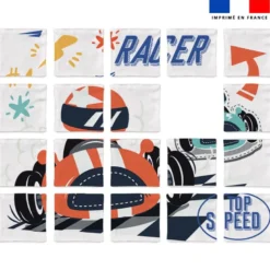 Patron imprimé pour jeu de puzzle 2 en 1 motif course de voitures
