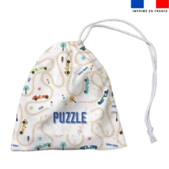 Patron imprimé pour jeu de puzzle 2 en 1 motif course de voitures