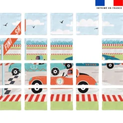 Patron imprimé pour jeu de puzzle 2 en 1 motif course de voitures