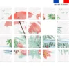 Patron imprimé pour jeu de puzzle 2 en 1 motif flamant rose