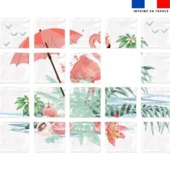 Patron imprimé pour jeu de puzzle 2 en 1 motif flamant rose