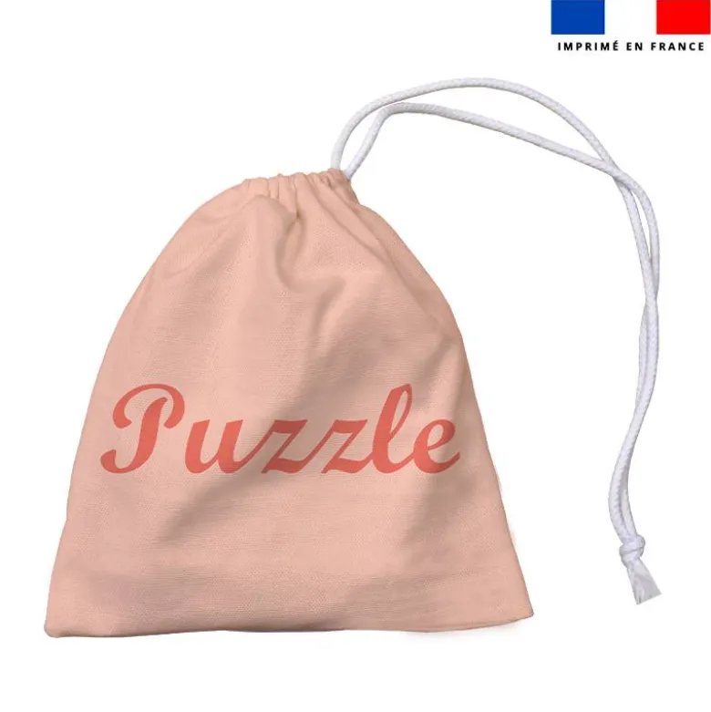 Patron imprimé pour jeu de puzzle 2 en 1 motif flamant rose