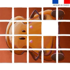 Patron imprimé pour jeu de puzzle 2 en 1 motif croissant et tartine - Création Stillistic