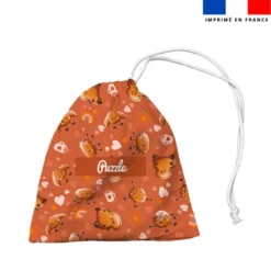 Patron imprimé pour jeu de puzzle 2 en 1 motif croissant et tartine - Création Stillistic