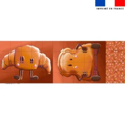 Patron imprimé pour jeu de puzzle 2 en 1 motif croissant et tartine - Création Stillistic