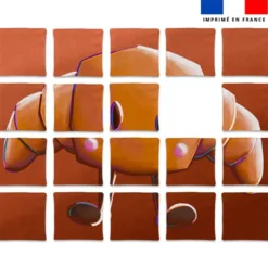Patron imprimé pour jeu de puzzle 2 en 1 motif croissant et tartine - Création Stillistic