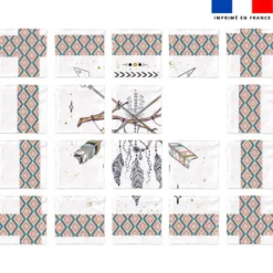 Patron imprimé pour jeu de puzzle 2 en 1 motif boho