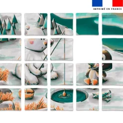 Patron imprimé pour jeu de puzzle 2 en 1 motif animaux du froid - Création Stillistic