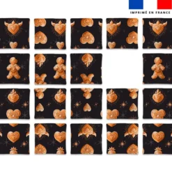 Patron imprimé pour jeu de puzzle 2 en 1 motif Noël pain d'épices - Création Stillistic