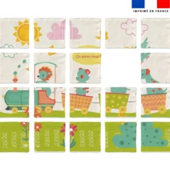 Patron imprimé pour jeu de puzzle 2 en 1 motif animaux en vacances