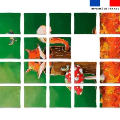 Patron imprimé pour jeu de puzzle 2 en 1 motif renard des bois et renard bricoleur - Création Stillistic
