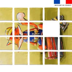 Patron imprimé pour jeu de puzzle 2 en 1 motif renard des bois et renard bricoleur - Création Stillistic