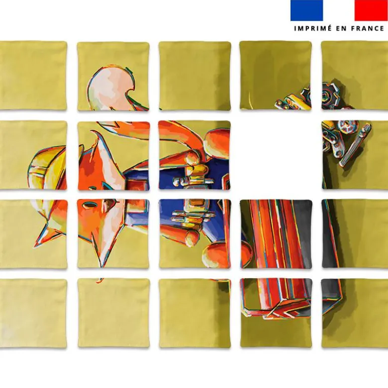 Patron imprimé pour jeu de puzzle 2 en 1 motif renard des bois et renard bricoleur - Création Stillistic