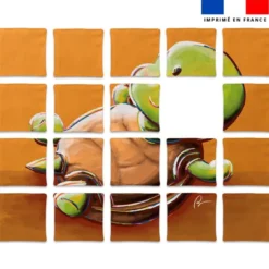 Patron imprimé pour jeu de puzzle 2 en 1 motif bébé guépard et tortue - Création Stillistic