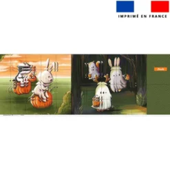 Patron imprimé pour jeu de puzzle 2 en 1 motif course animaux citrouille et fantômes - Création Stillistic