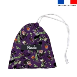 Patron imprimé pour jeu de puzzle 2 en 1 motif Bal masqué Halloween - Création Stillistic