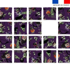 Patron imprimé pour jeu de puzzle 2 en 1 motif Bal masqué Halloween - Création Stillistic