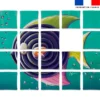 Patron imprimé pour jeu de puzzle 2 en 1 motif poisson réglisse et oeuf - Création Stillistic