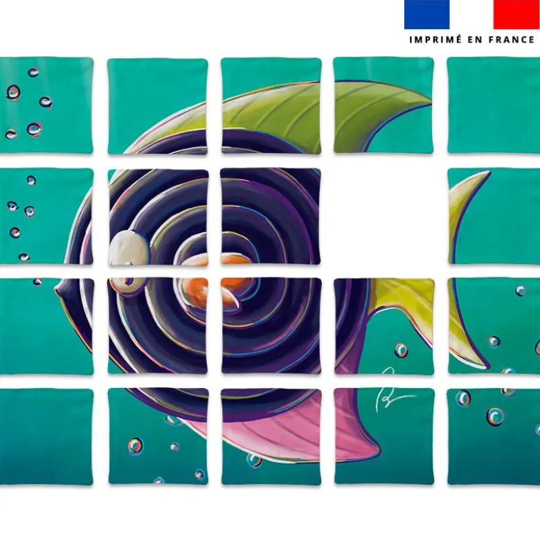 Patron imprimé pour jeu de puzzle 2 en 1 motif poisson réglisse et oeuf - Création Stillistic