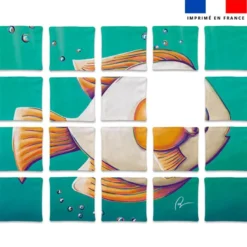 Patron imprimé pour jeu de puzzle 2 en 1 motif poisson réglisse et oeuf - Création Stillistic