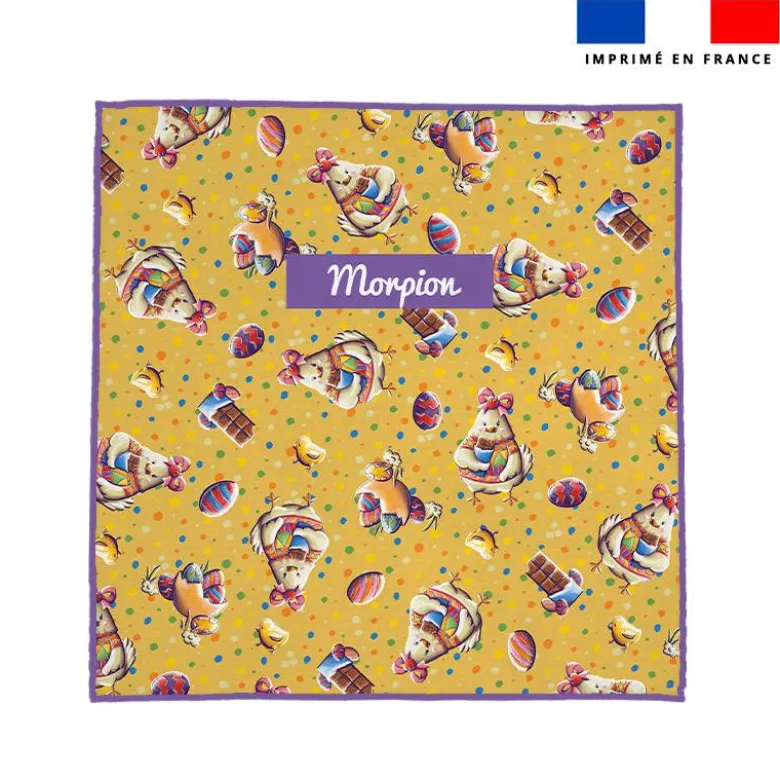 Patron imprimé pour jeu du morpion motif poule et oeufs de Pâques - Création Stillistic