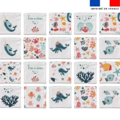 Patron imprimé pour jeu memory motif animaux de l'océan