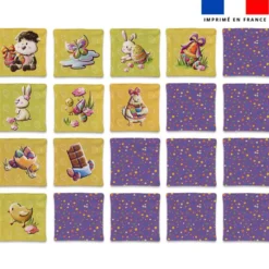 Patron imprimé pour jeu memory motif animaux de Pâques - Création Stillistic