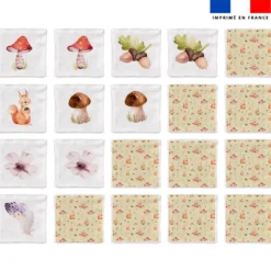Patron imprimé pour jeu memory motif friends of forest