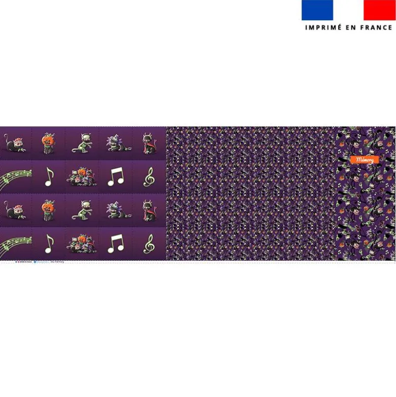 Patron imprimé pour jeu memory motif Bal masqué Halloween - Création Stillistic