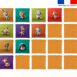 Patron imprimé pour jeu memory motif animaux du monde - Création Stillistic