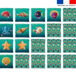 Patron imprimé pour jeu memory motif poissons bonbons - Création Stillistic