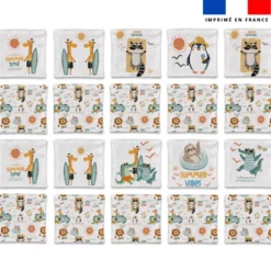 Patron imprimé pour jeu memory motif animaux à la plage