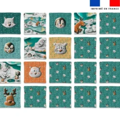 Patron imprimé pour jeu memory motif animaux du froid - Création Stillistic