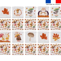 Patron imprimé pour jeu memory motif animaux d'automne