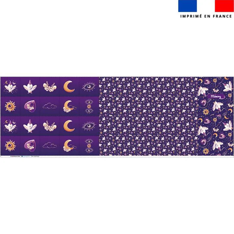Patron imprimé pour jeu memory motif chouette magicienne - Création Stillistic