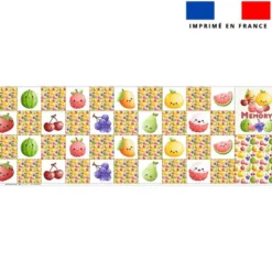 Patron imprimé pour jeu memory motif fruits kawaï