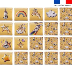 Patron imprimé pour jeu memory motif licorne toboggan - Création Stillistic