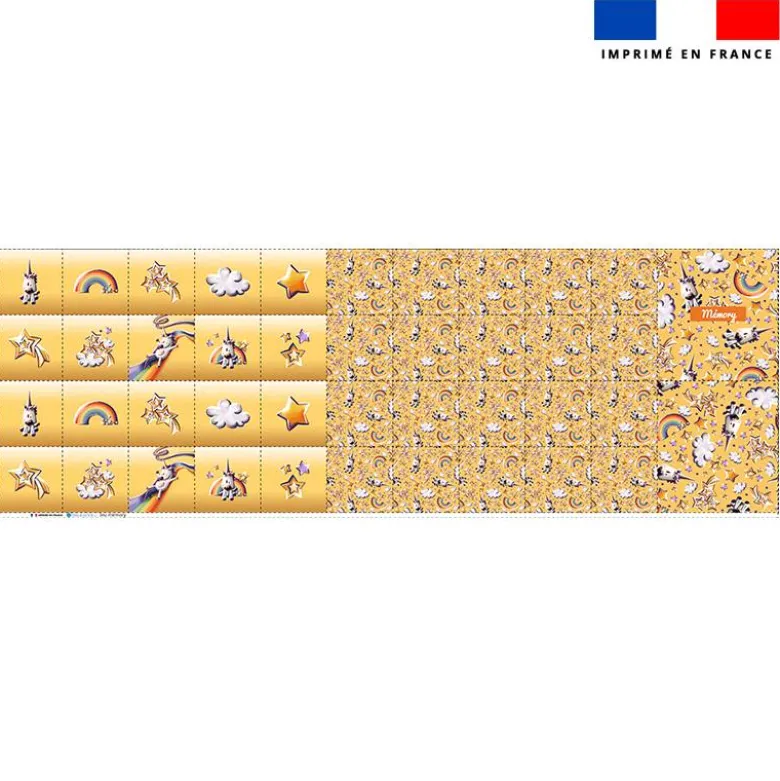 Patron imprimé pour jeu memory motif licorne toboggan - Création Stillistic