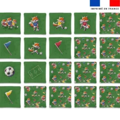 Patron imprimé pour jeu memory motif renard foot - Création Stillistic