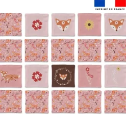 Patron imprimé pour jeu memory motif folk fox