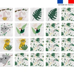 Patron imprimé pour jeu memory motif animaux de la jungle