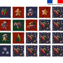 Patron imprimé pour jeu memory motif souris de noel - Création Stillistic