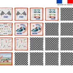 Patron imprimé pour jeu memory motif course de voitures