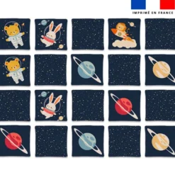 Patron imprimé pour jeu memory motif animaux dans l'espace